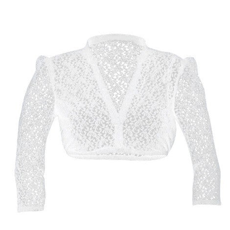 Women's White Base Lace Stitching Top