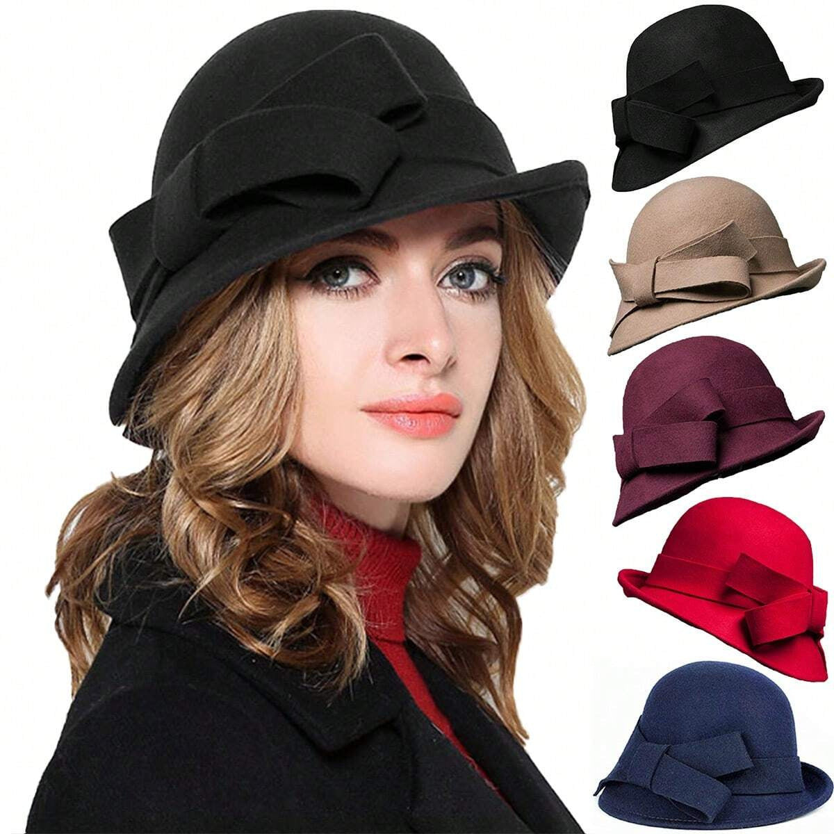 Women's French-style Elegant Retro Woolen Bowler Hat