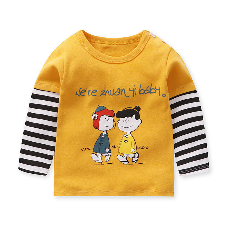 Children's Long Sleeve Casual Cartoon Round Neck Top
