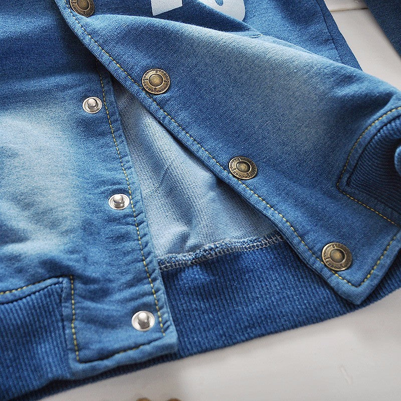 Boys 1 to 3 years Denim Long Sleeve Fashion Casual Suit