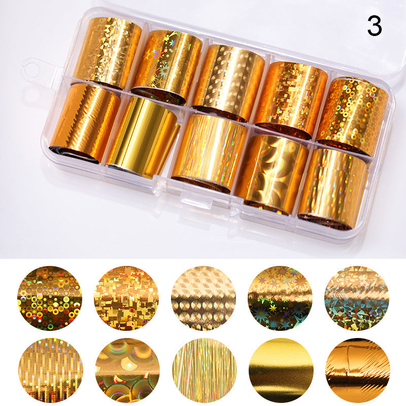 50 Nail Star Stickers 10 Color Mixed Package