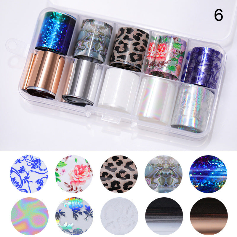50 Nail Star Stickers 10 Color Mixed Package