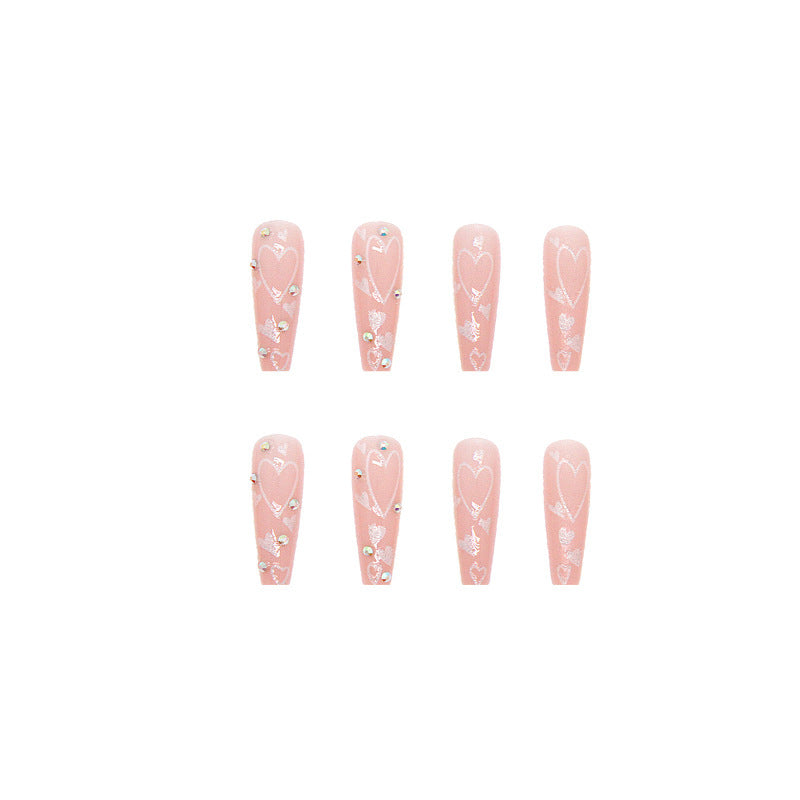 Long Ballet Nails 24 Pieces Gradient Nail Stickers