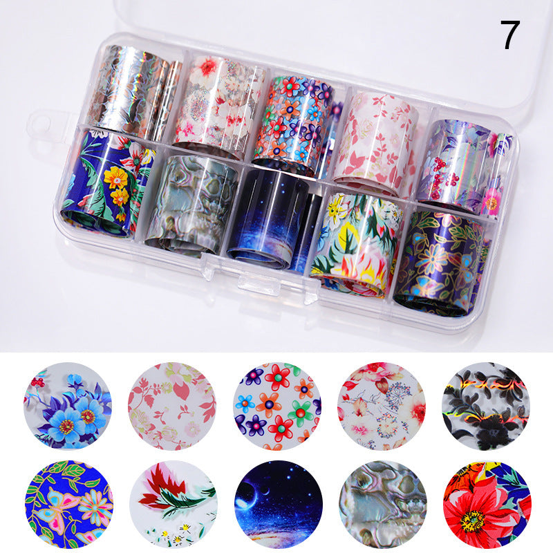 50 Nail Star Stickers 10 Color Mixed Package