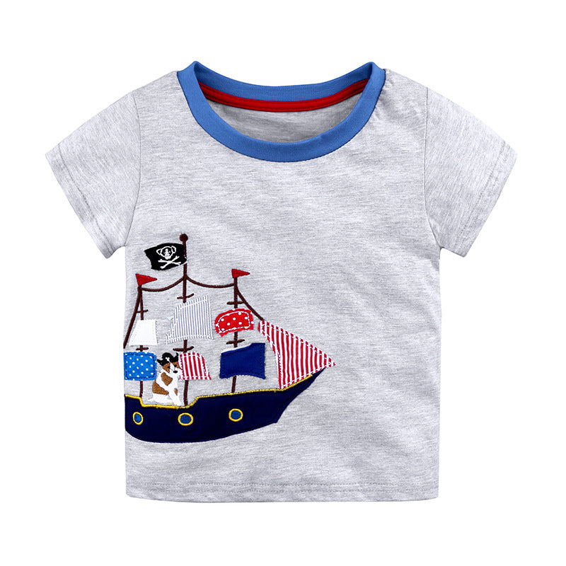 Knitted Cotton Boy's & Baby Short-Sleeved T-Shirt