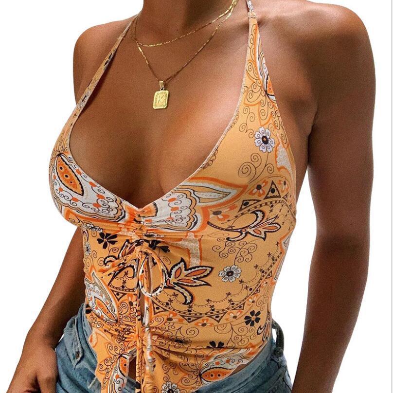 Summer Ladies Halter Low-cut Slim-fit Tank Top