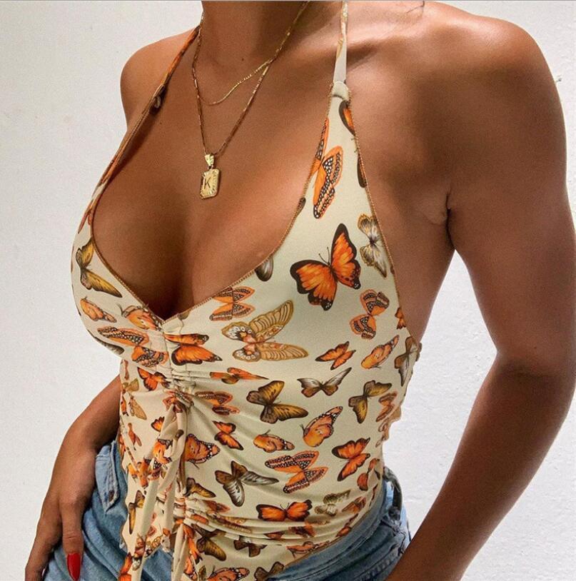Summer Ladies Halter Low-cut Slim-fit Tank Top