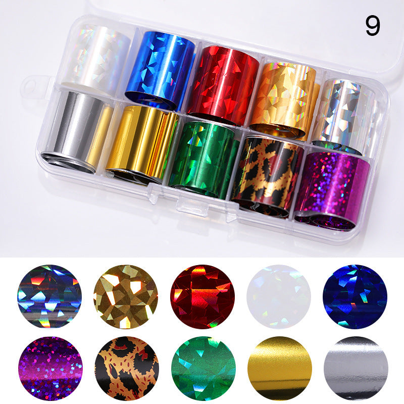 50 Nail Star Stickers 10 Color Mixed Package