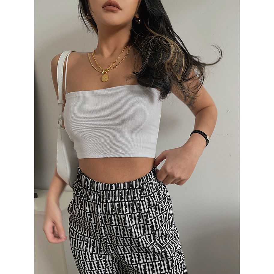 String Backless Midriff-baring top
