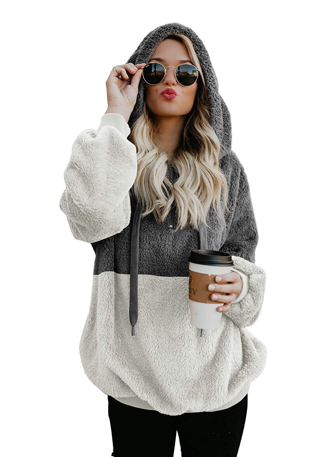 Women Casual Plush Hoodies Tops