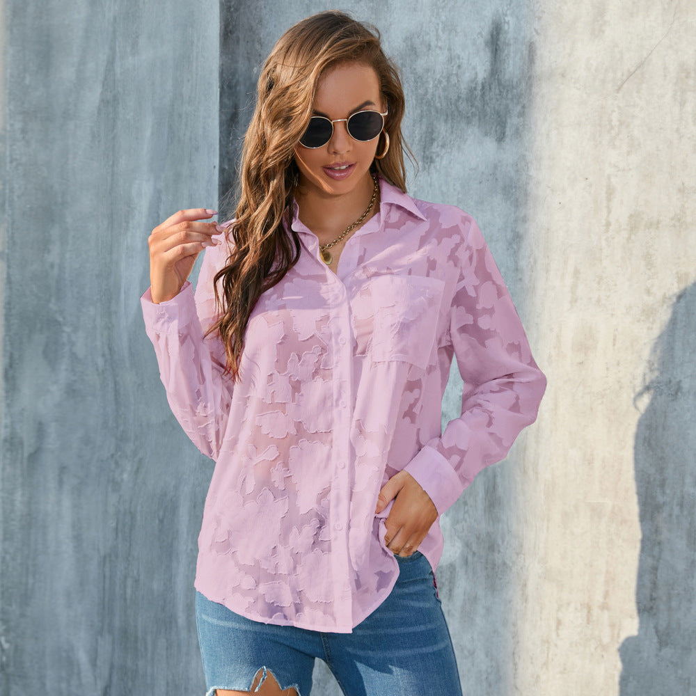 Women's Loose Top Casual Chiffon Shirt