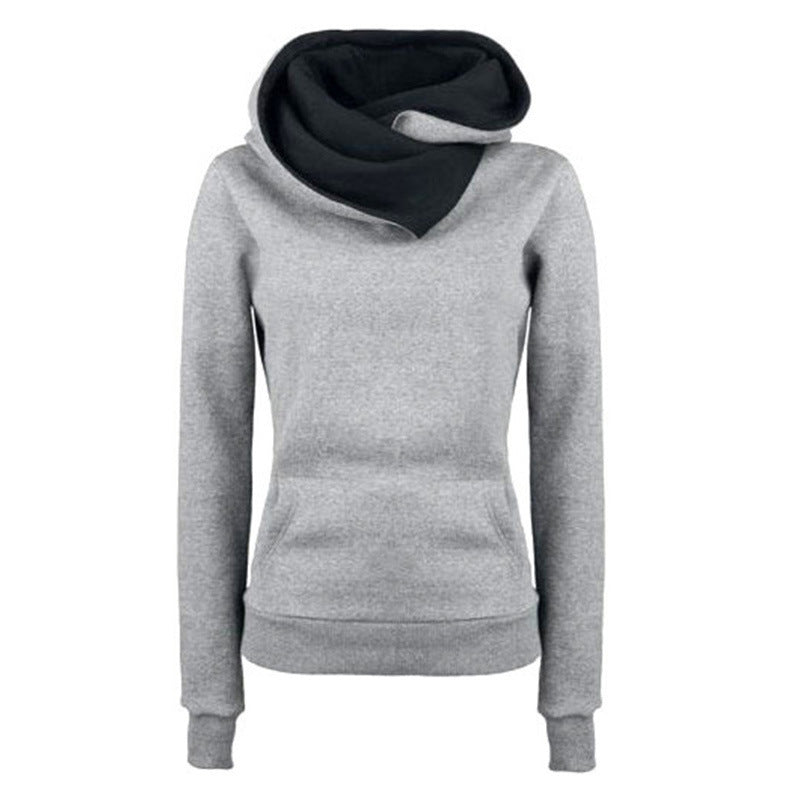 Velvet hooded casual slim top