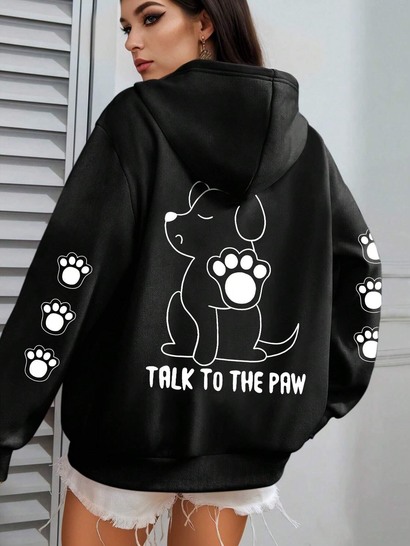 Funny Dog Hoodie Women's Warm