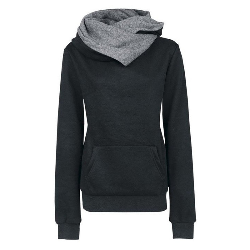 Velvet hooded casual slim top