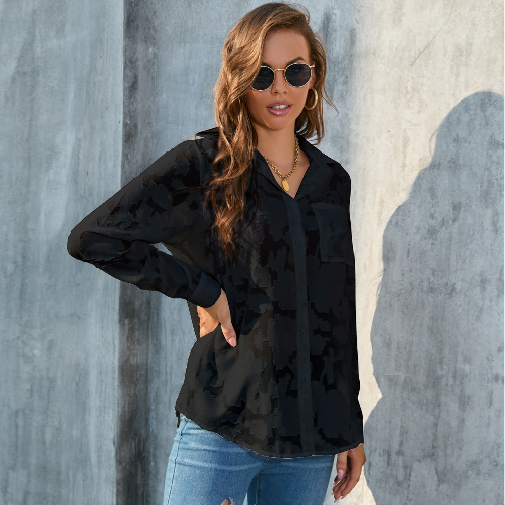 Women's Loose Top Casual Chiffon Shirt