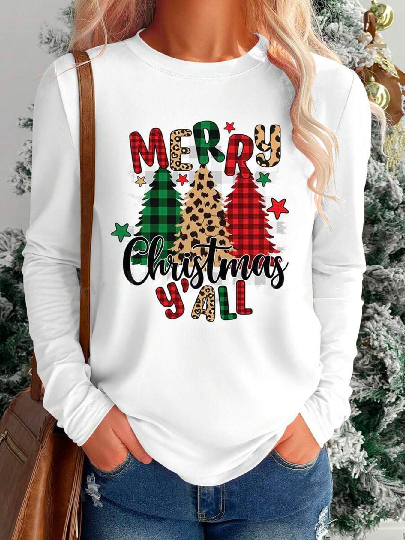 Women's Long Sleeved Versatile Round Neck