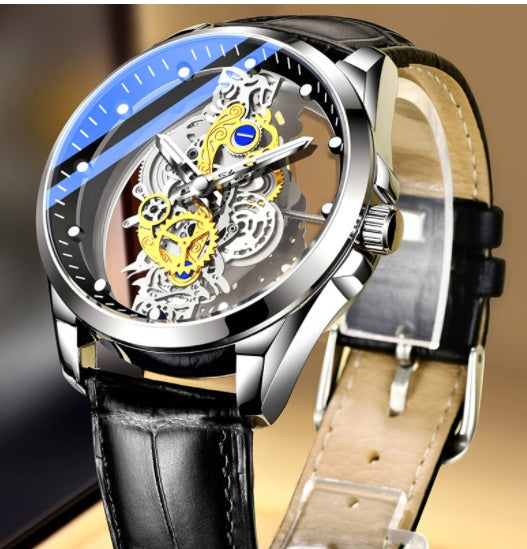 Men Watch Skeleton Automatic Quartz Watch