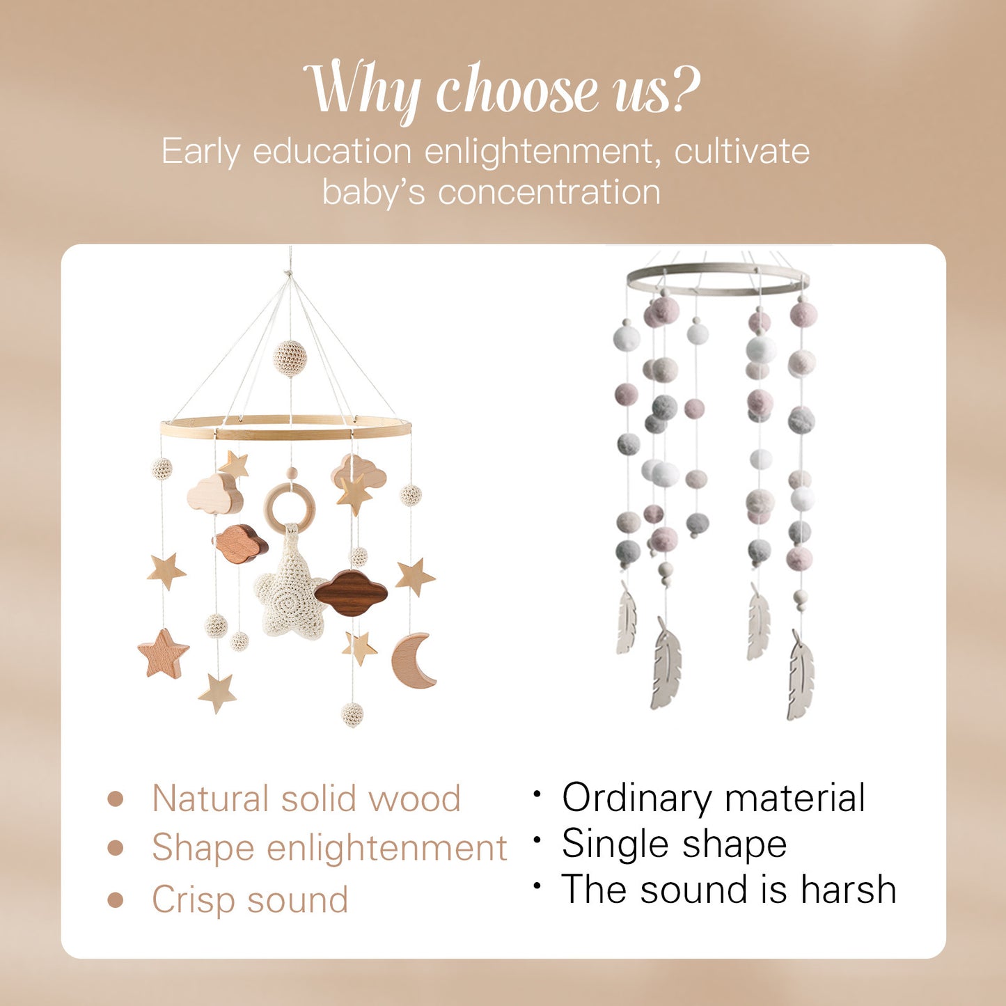 Star Moon Cloud Crib Pendant