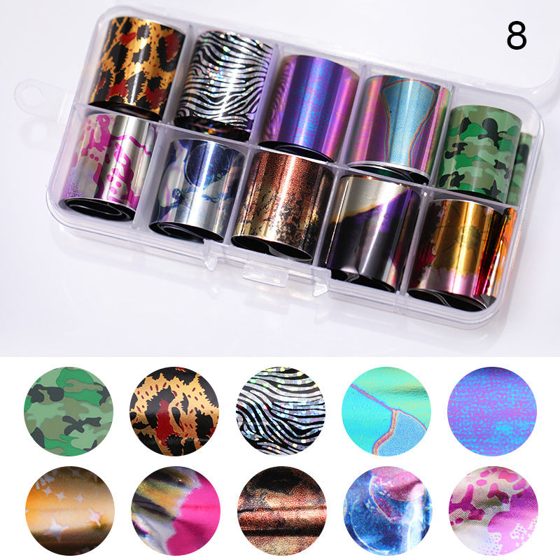50 Nail Star Stickers 10 Color Mixed Package