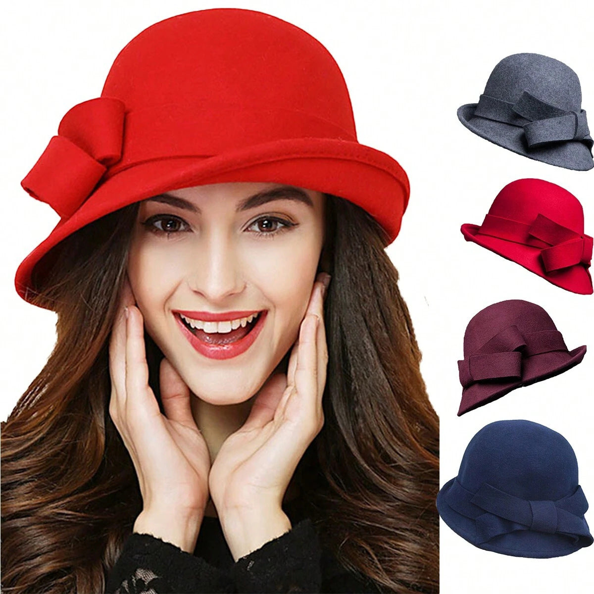 Women's French-style Elegant Retro Woolen Bowler Hat