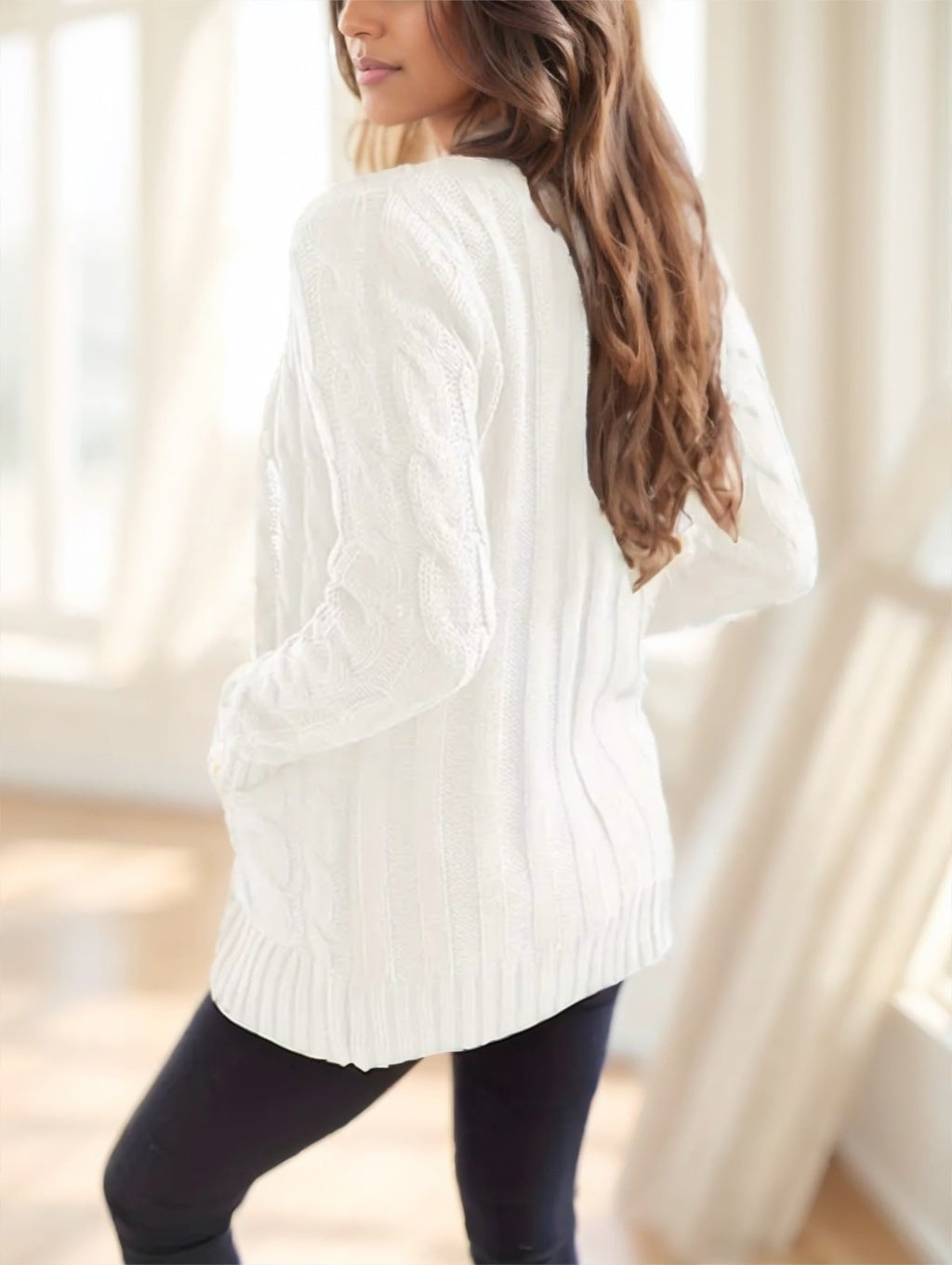 Women's Loose-Fit Cardigan With Double Buttons