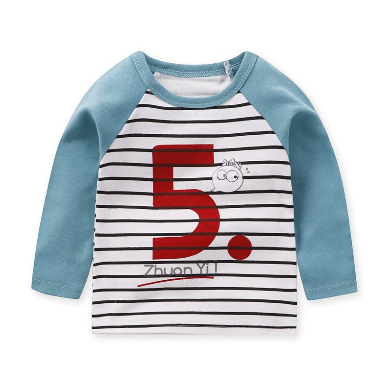 Children's Long Sleeve Casual Cartoon Round Neck Top