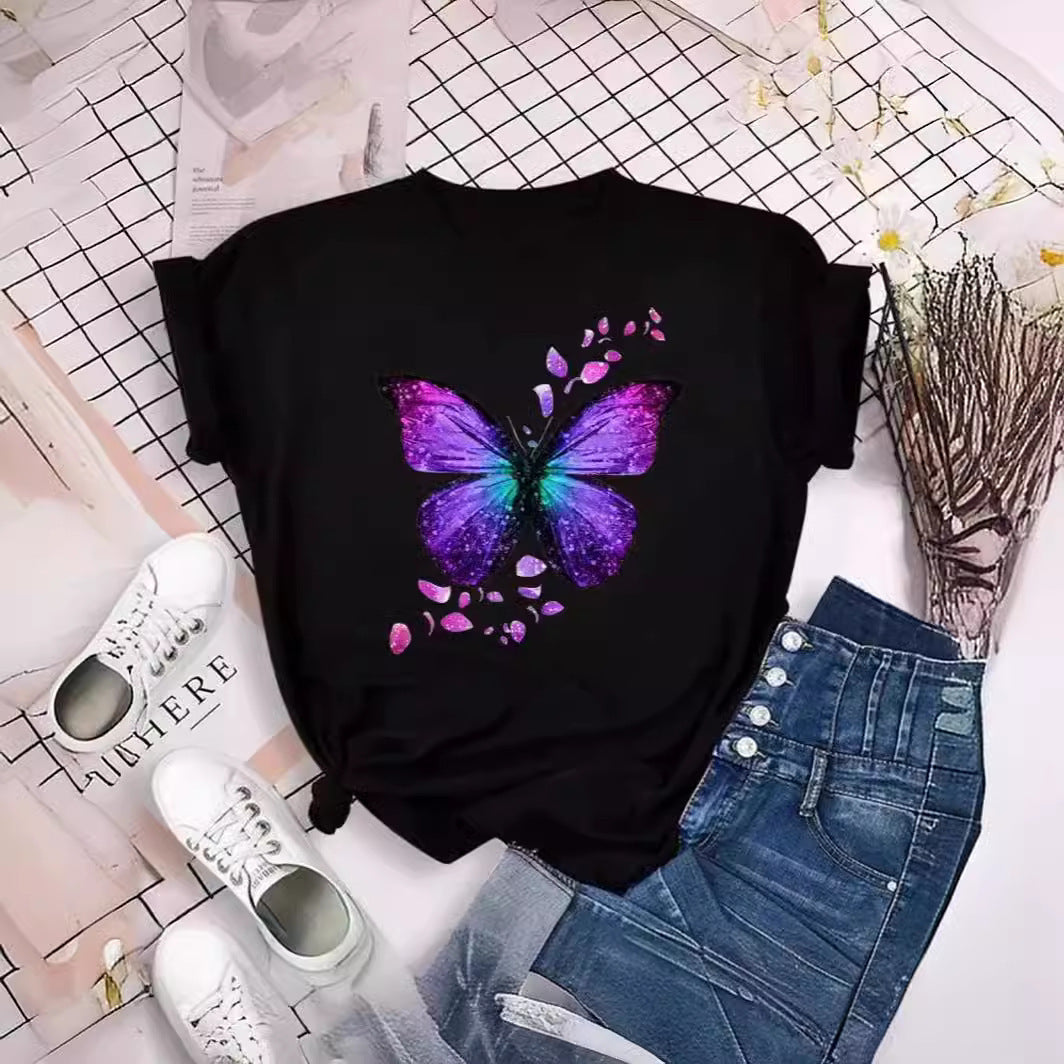 Ladies T-shirt Short Sleeve Round Neck