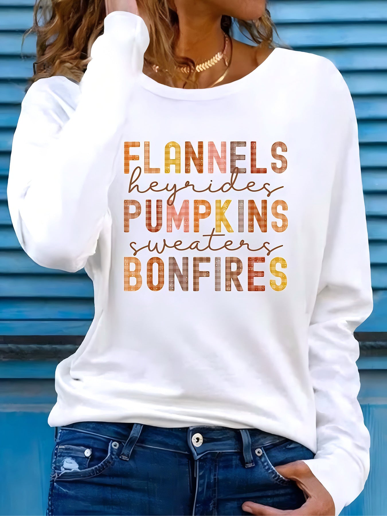 Women's Long Sleeved Versatile Round Neck