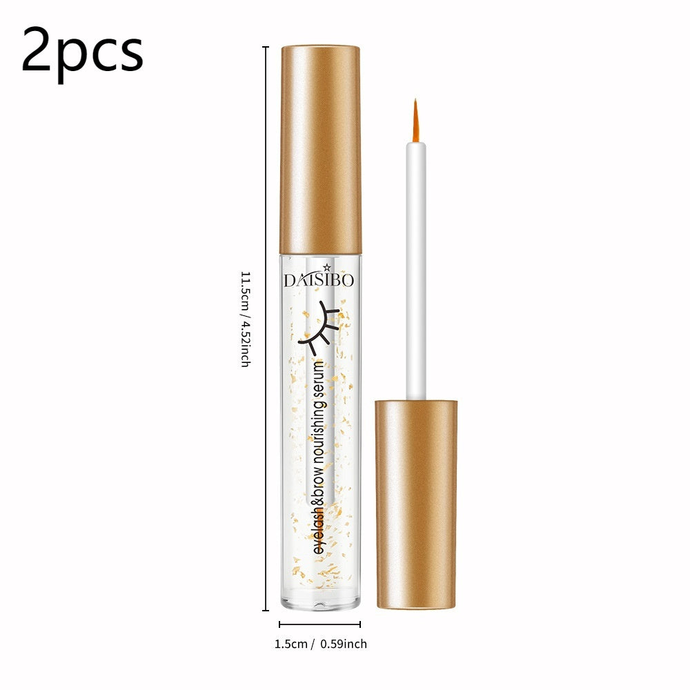2 pc Gold Foil Plain Black Thick Natural Eyelash Growth Solution