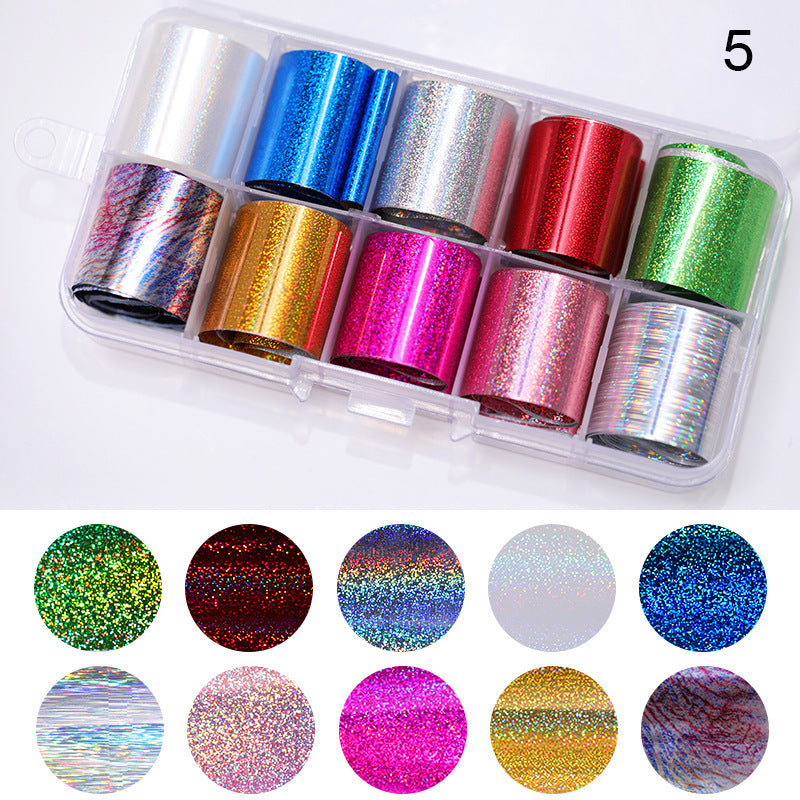 50 Nail Star Stickers 10 Color Mixed Package