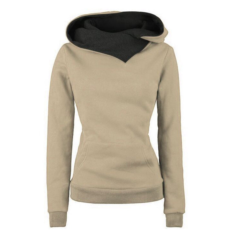 Velvet hooded casual slim top