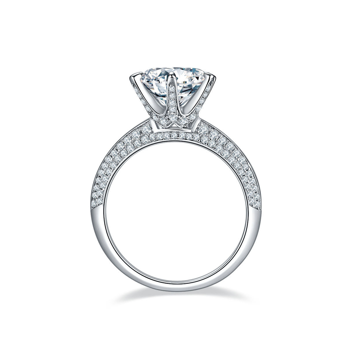S925 Silver Plated White Gold Moissanite Ring