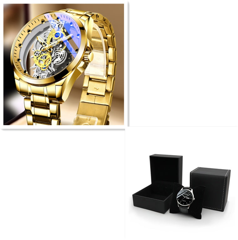 Men Watch Skeleton Automatic Quartz Watch