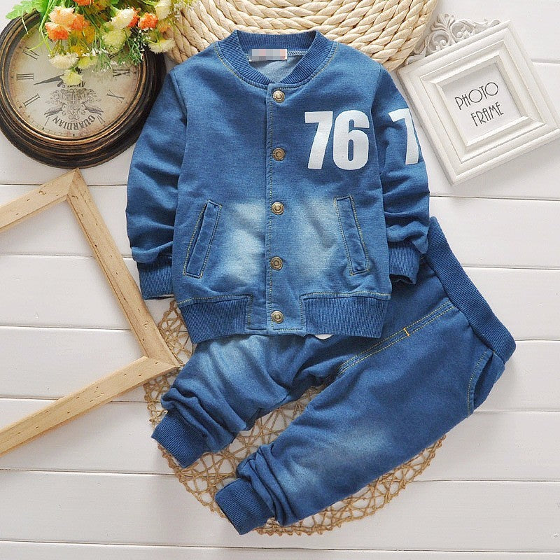 Boys 1 to 3 years Denim Long Sleeve Fashion Casual Suit