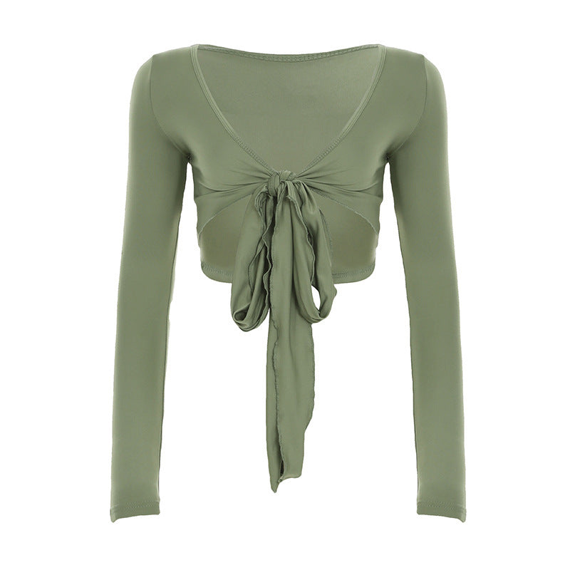 Sexy Deep V-neck Short Blouse