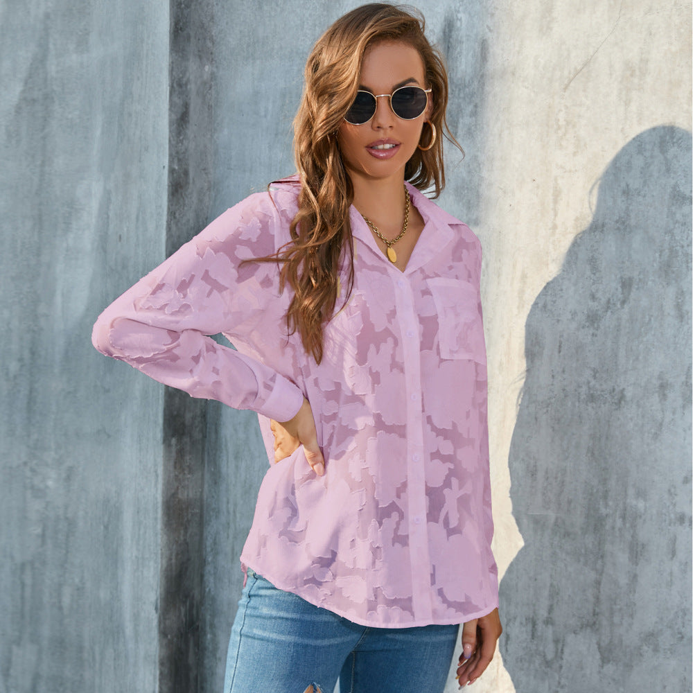 Women's Loose Top Casual Chiffon Shirt