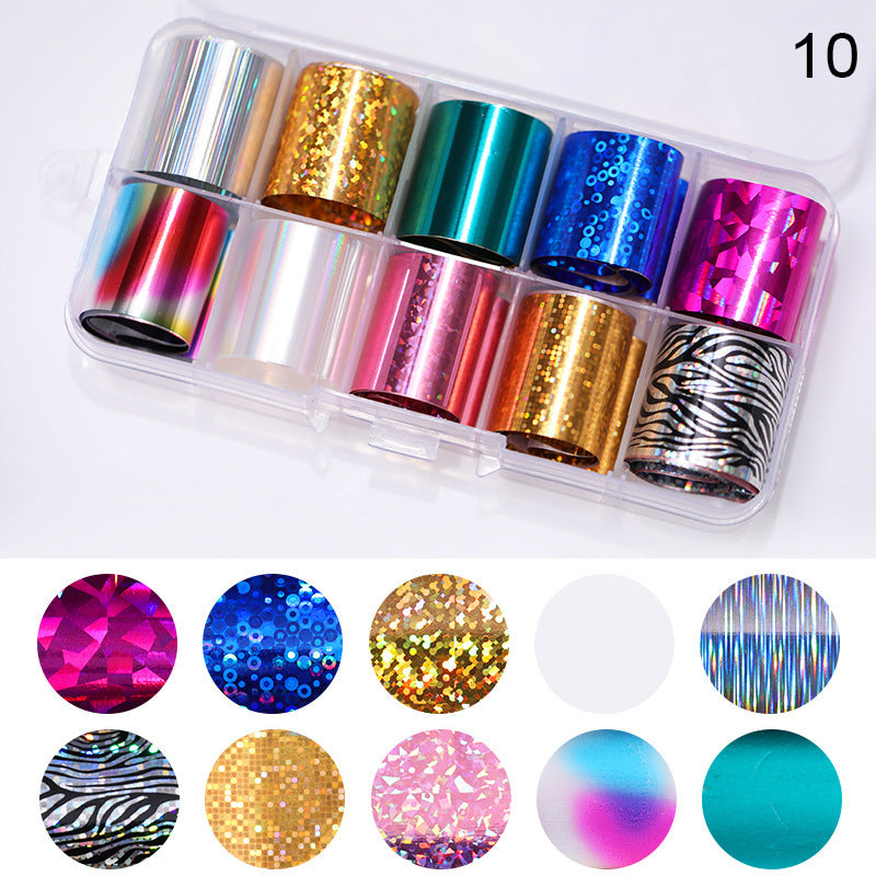 50 Nail Star Stickers 10 Color Mixed Package