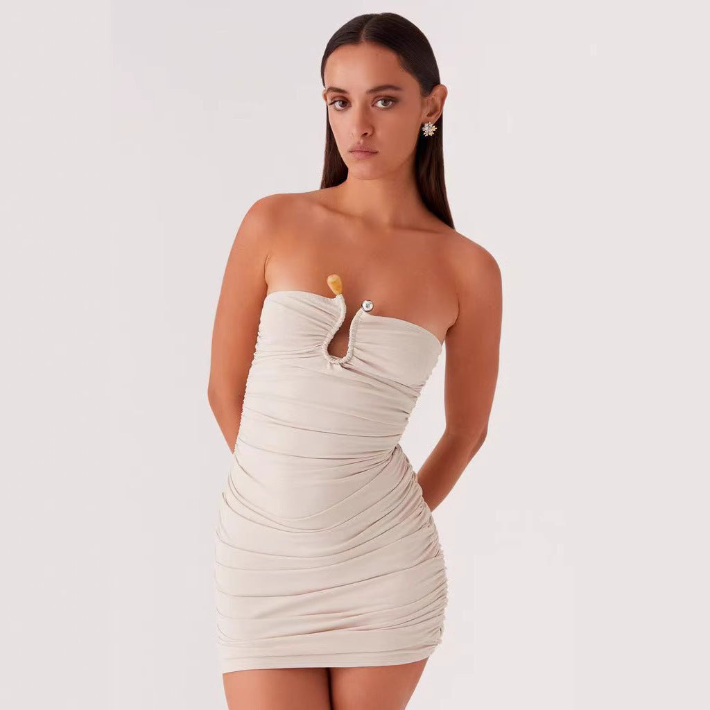 Slim-fit Pleated Sheath Skirt