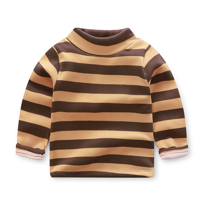Children's plush warm long-sleeved t-shirt