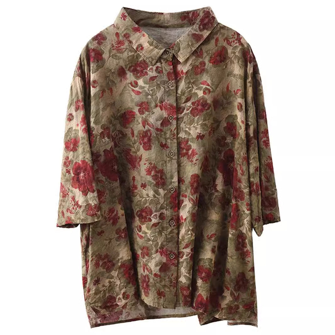 Retro Cotton Linen Shirt