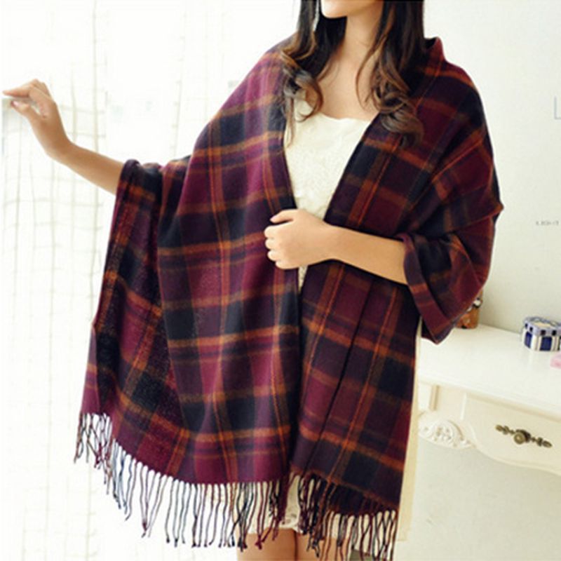 Women's Cashmere-like Plaid Scarf