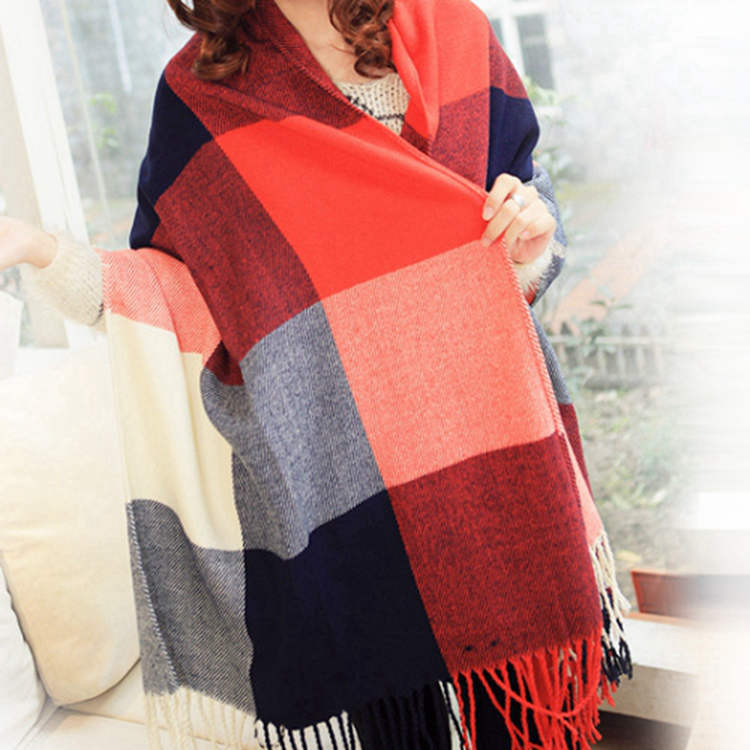 Women's Cashmere-like Plaid Scarf