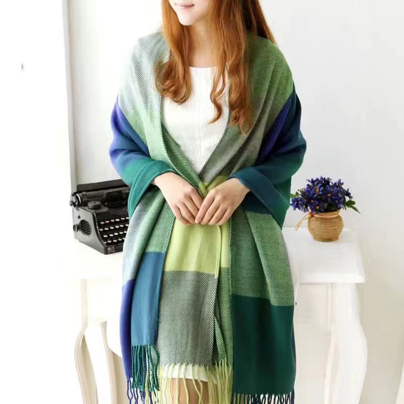 Women's Cashmere-like Plaid Scarf