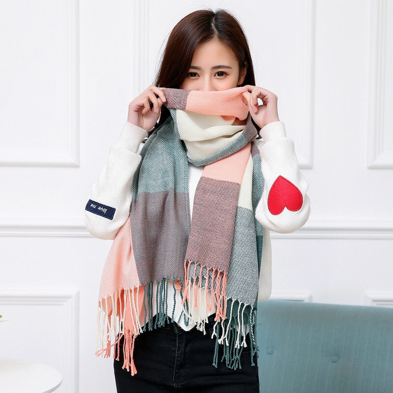 Women's Cashmere-like Plaid Scarf