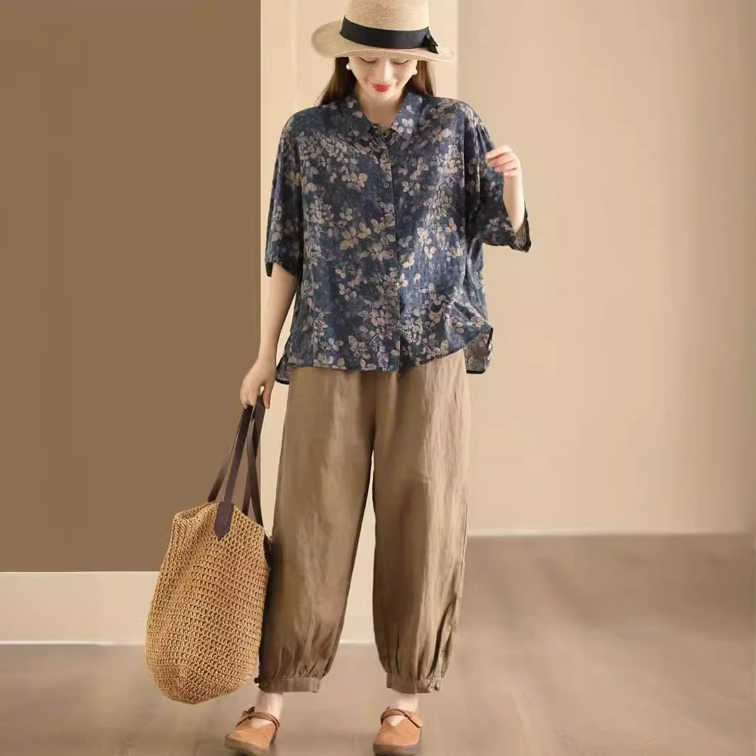 Retro Cotton Linen Shirt