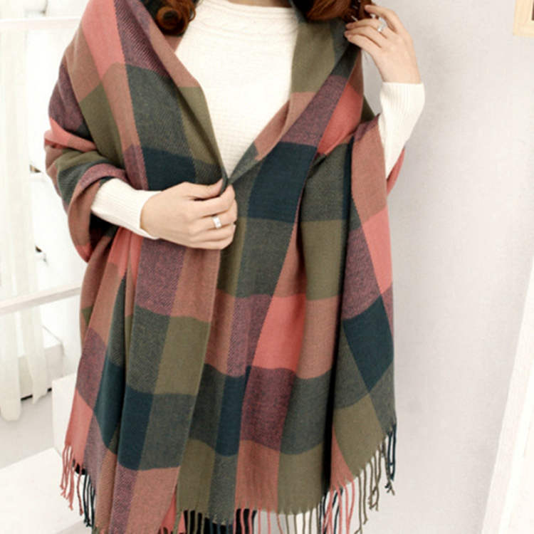 Women's Cashmere-like Plaid Scarf
