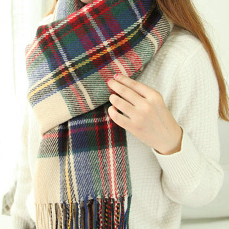 Women's Cashmere-like Plaid Scarf