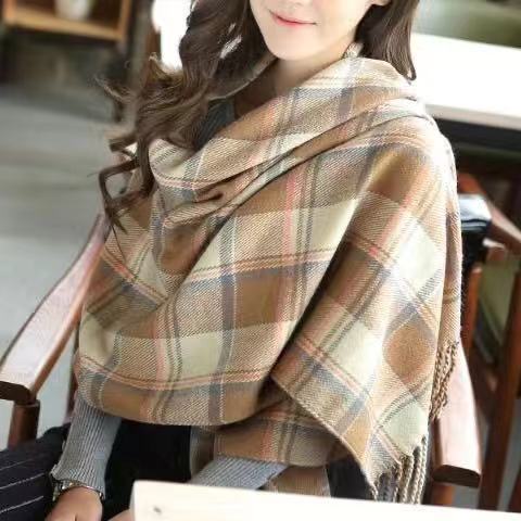 Women's Cashmere-like Plaid Scarf