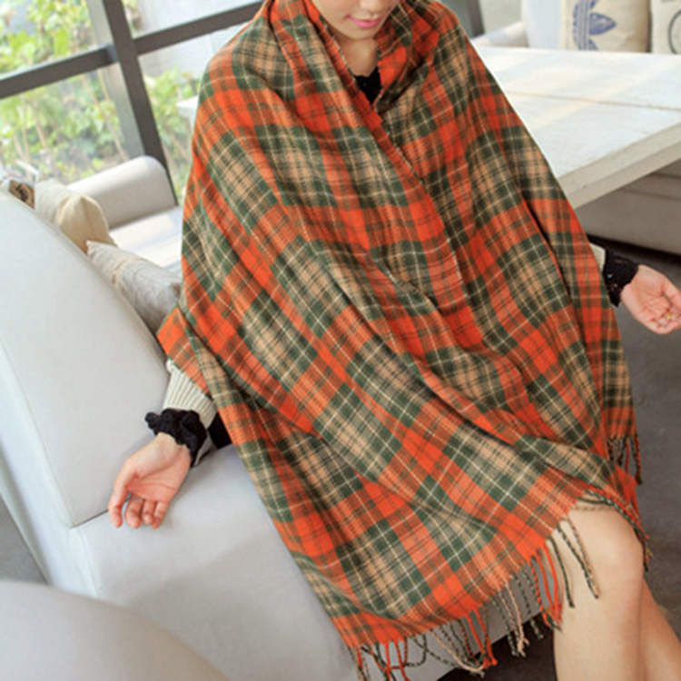 Women's Cashmere-like Plaid Scarf