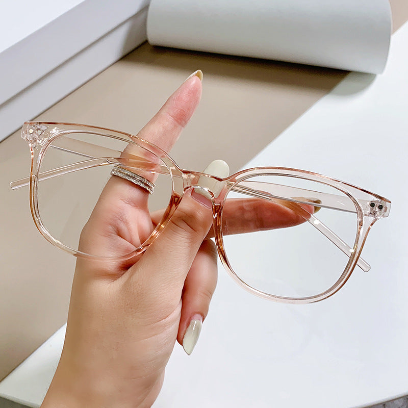 New Trendy Beige Nail Glasses Frame